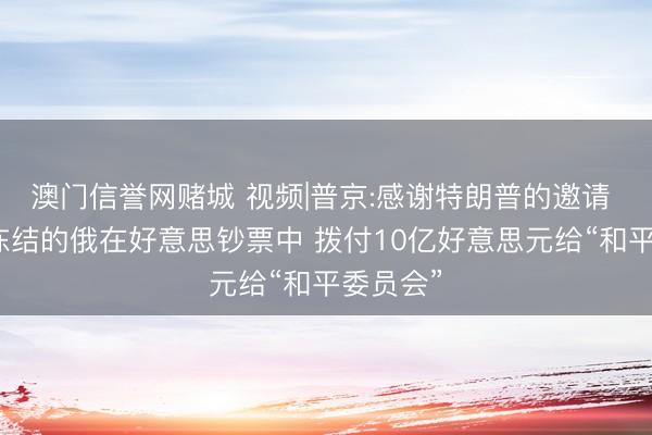 澳门信誉网赌城 视频|普京:感谢特朗普的邀请 愿从被冻结的俄在好意思钞票中 拨付10亿好意思元给“和平委员会”