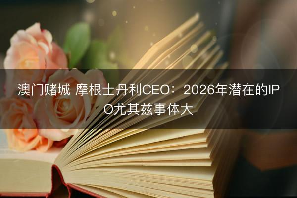 澳门赌城 摩根士丹利CEO：2026年潜在的IPO尤其兹事体大