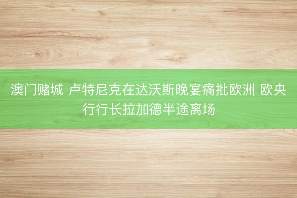 澳门赌城 卢特尼克在达沃斯晚宴痛批欧洲 欧央行行长拉加德半途离场