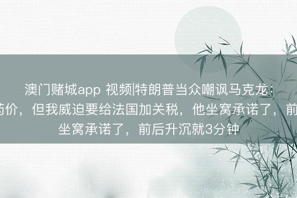 澳门赌城app 视频|特朗普当众嘲讽马克龙：他不承诺上调药价，但我威迫要给法国加关税，他坐窝承诺了，<a href=