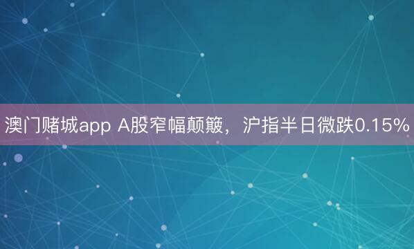 澳门赌城app A股窄幅颠簸，沪指半日微跌0.15%
