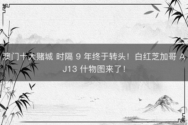 澳门十大赌城 时隔 9 年终于转头!白红芝加哥 AJ13 什物图来了!