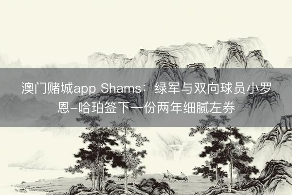 澳门赌城app Shams：绿军与双向球员小罗恩-哈珀签下一份两年细腻左券