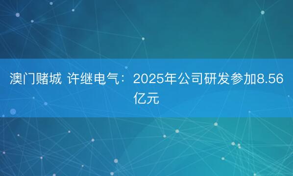 澳门赌城 许继电气：2025年公司研发参加8.56亿元